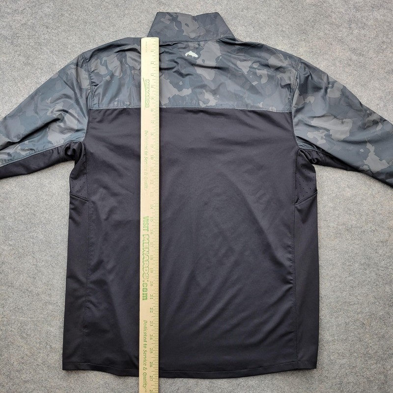 Simms Pullover Mens Small Gray Camo SolarFlex 1/4 Zip Long Sleeve Fishing Top gallery