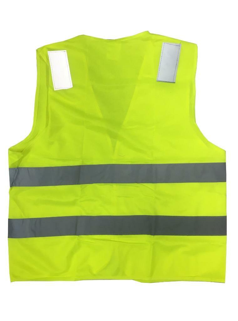 Neon Yellow Security Safety Vest W/High Visibility Reflective Stripes One Size gallery