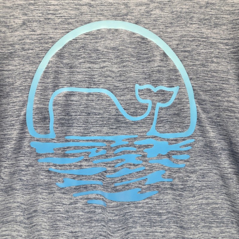 Vineyard Vines Shirt Mens XL Blue Performance Long Sleeve Tagless Whale Graphic gallery