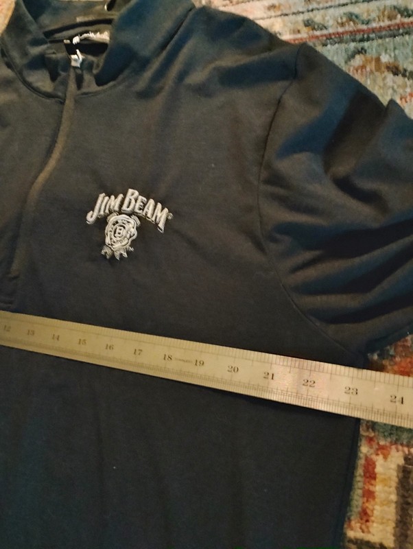 Travis Mathew Crestview 1/4 Zip Pullover Mens XL Black Jim Beam Logo Golf👌Condi gallery