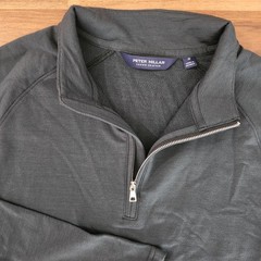 Peter Millar Crown Crafted Stealth Performance Quarter Zip 1/4 Green Medium Euc