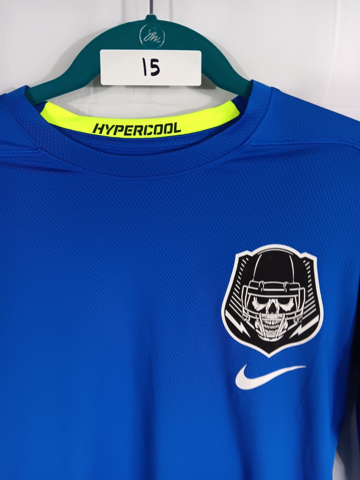 Nike Pro Combat Shirt Men's Large Dri-Fit Blue Compression Football Skull gallery