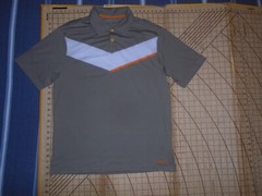 MENS MEDIUM NIKE GOLF KHAKI/CREAM/ORANGE POLO SHIRT
