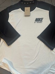 NIKE MEN’S 1/2 SLEEVE BASEBALL DRI-FIT BLACK & WHITE SHIRT SIZE L MEN $45.00