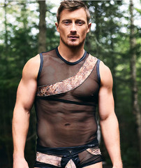 Gregg Homme Tank Top COBRA Muscle Shirt Stretch See-Through in Black 201022 GT2