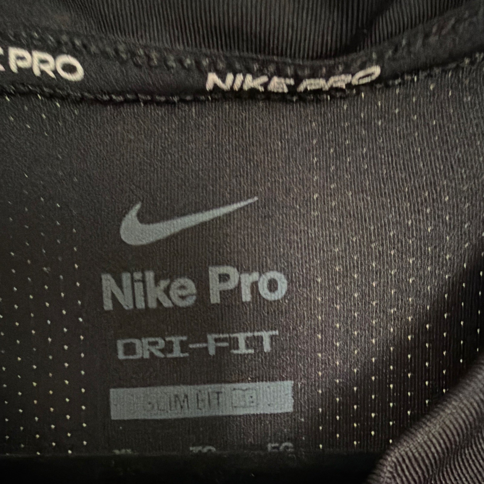 Nike Pro Dri-FIT Slim Fit Short Sleeve Crew Neck Pullover T-Shirt Black M gallery