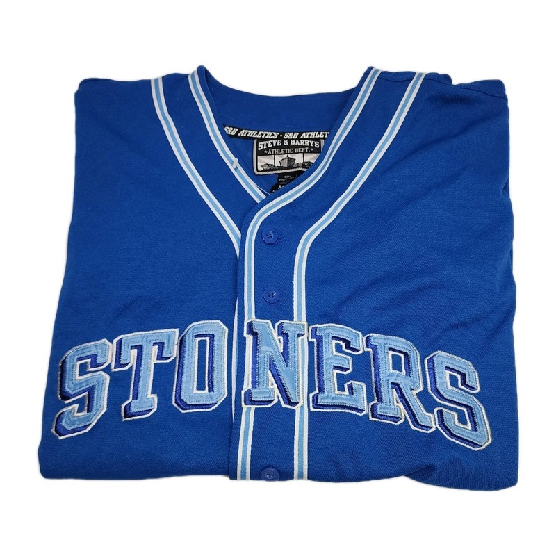 Vtg STEVE & BARRY'S Blue Spellout "STONERS" Baseball Jersey Size Medium - NWOT gallery