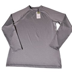 Goodfellow & Co Mens Heather Gray Quick Dry UPF 50+ Long Sleeve Shirt M Raglan
