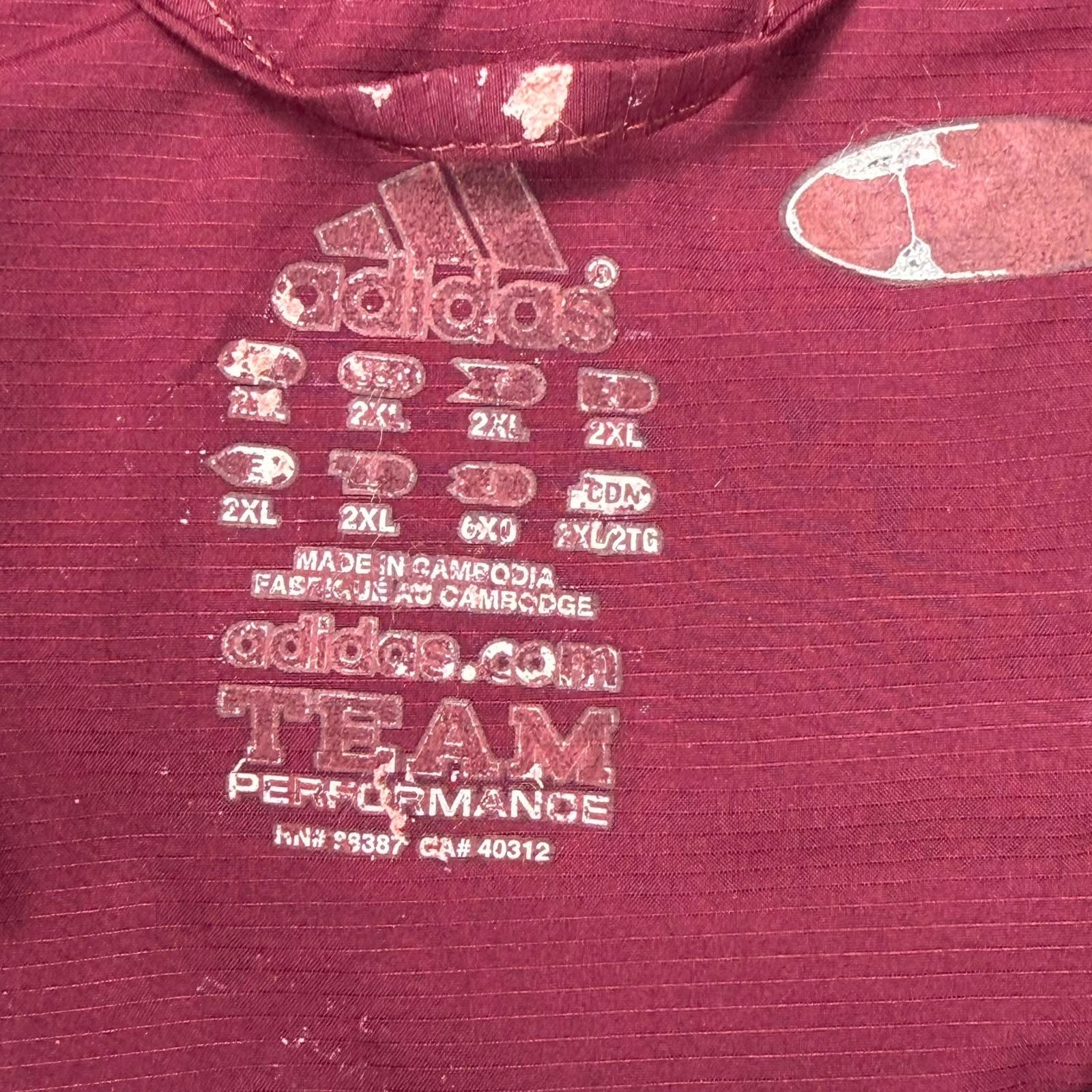 Adidas Team Performance Full Zip Track Jacket Maroon 2XL gallery