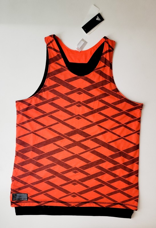 NWT ADIDAS 2XL Mesh ABL Reversible Black Solar Red Basketball Tank Jersey Men's gallery