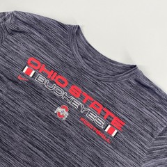 Nike Ohio State Buckeyes Football Mens Large Gray Dri FIT Space Dye Shirt OSU