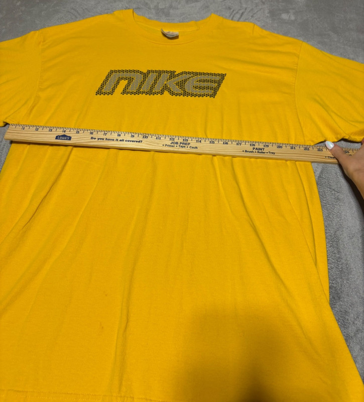 Nike Mens Size XL Yellow Raised Dot Spellout Short Sleeve Shirt 90s VTG Stain gallery
