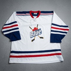 Labatt Blue Beer TPS Hockey Jersey Mens XXL White Pullover Long Sleeve Promo
