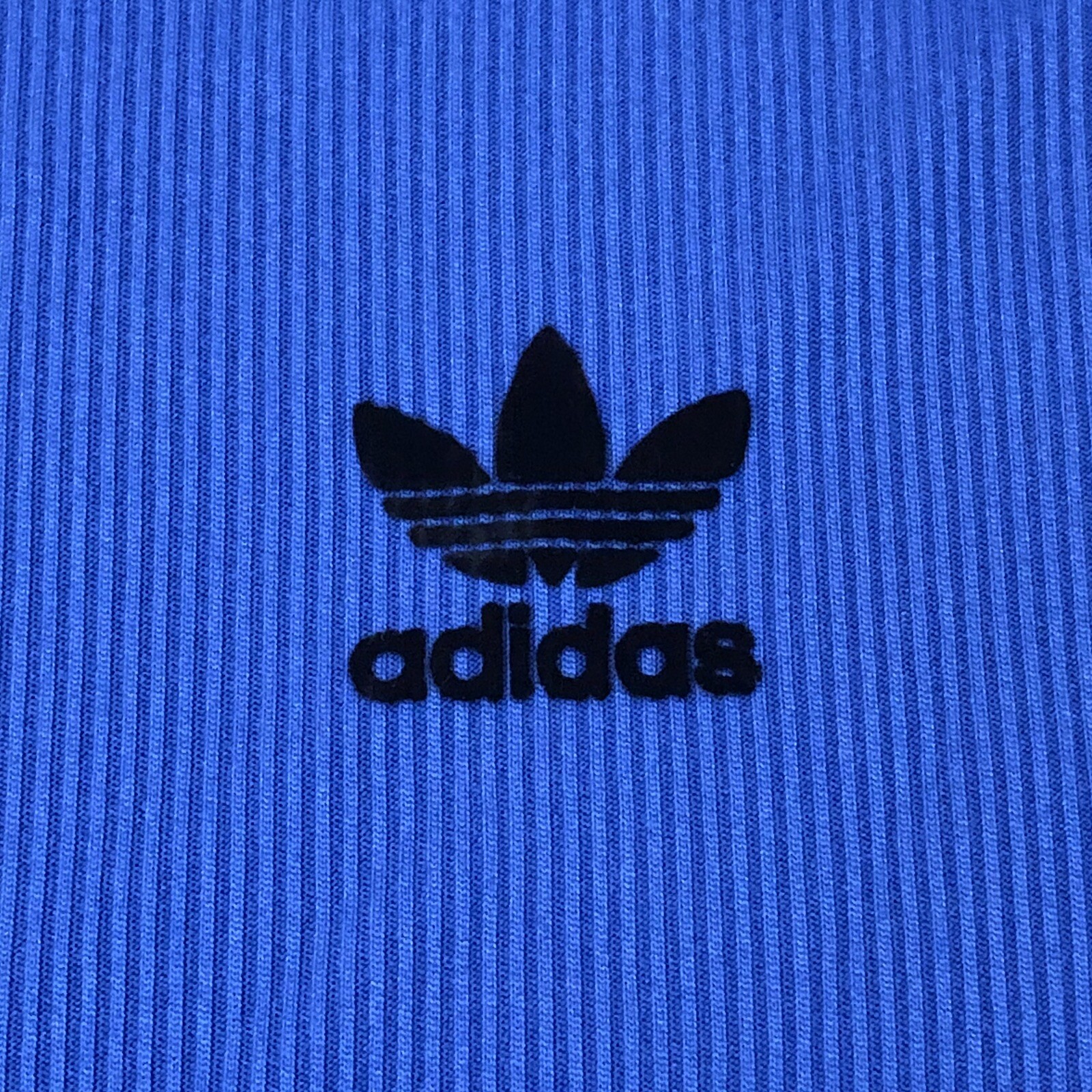 Adidas Original Trefoil Blue Ribbed Short Sleeve Athletic Shirt Mens Size M Tall gallery