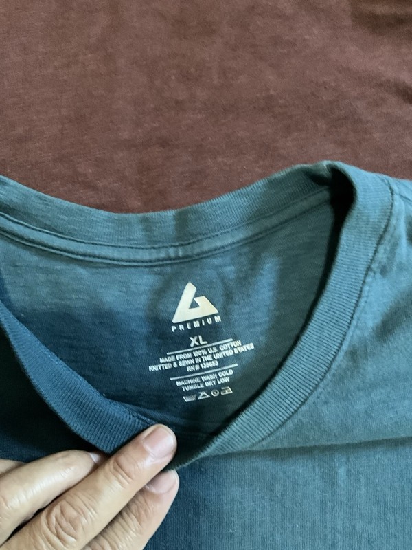 American Giant Men’s Crew T Shirts Lot Of 2 Blue Maroon Size XL gallery