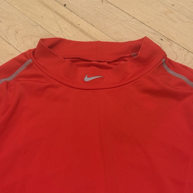Nike Pro Dri-FIT Mens Large Compression Long Sleeve Mock Shirt Red Skin Tight gallery
