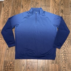 Peter Millar Mens Perth Performance Ombre Blue Longsleeve 1/4 Quarter Zip XL