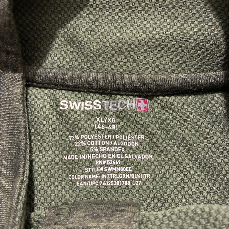 SwissTech Pullover Mens XL (46–48) Olive Green Quarter Zip Chest Pocket Outdoor gallery