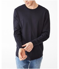Cotton On Mens Organic Long Sleeve Basic T-Shirt, Blue, Small