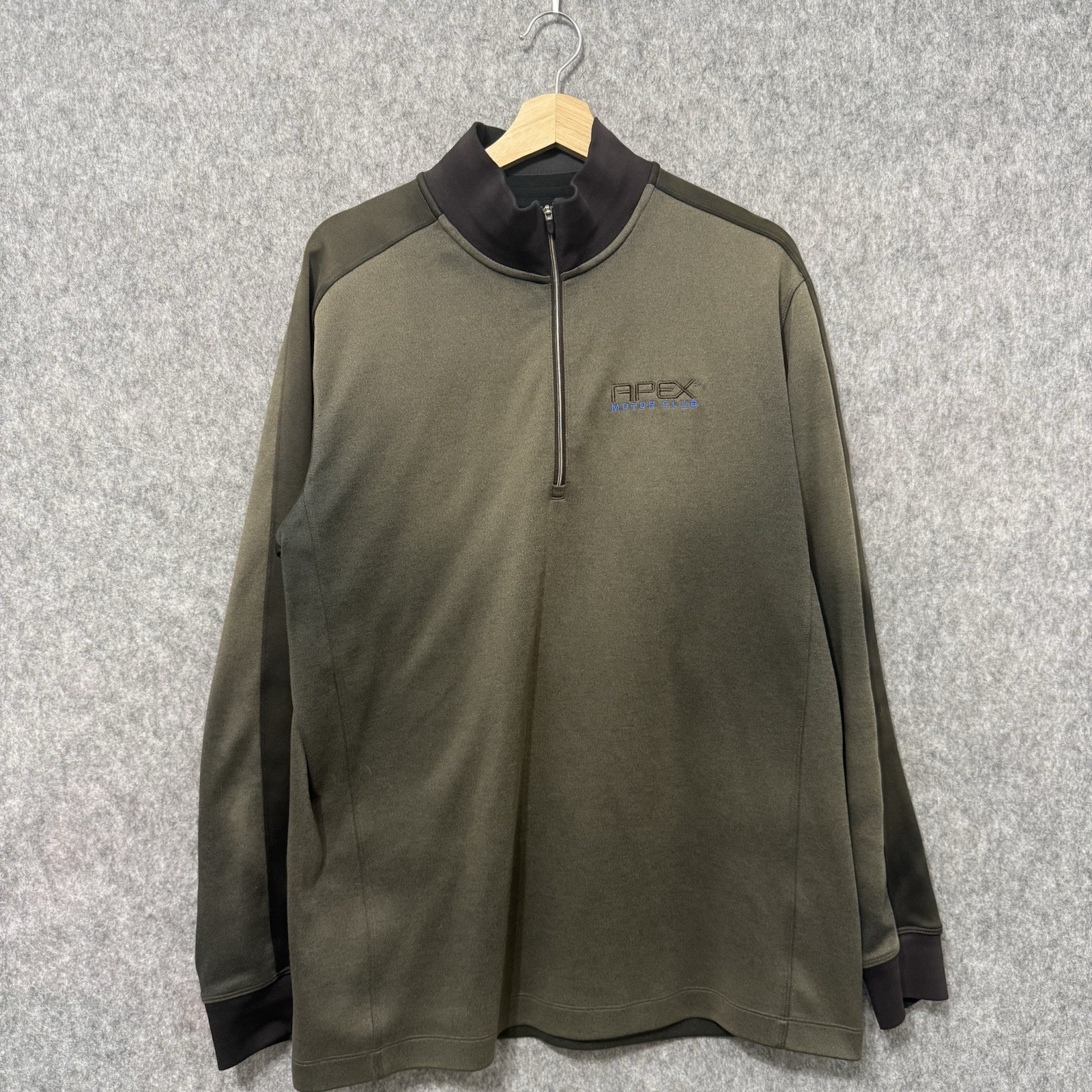 Nike Golf Dri-Fit Quarter Zip Pullover Men’s Sz L Olive Green APEX Motor Club gallery