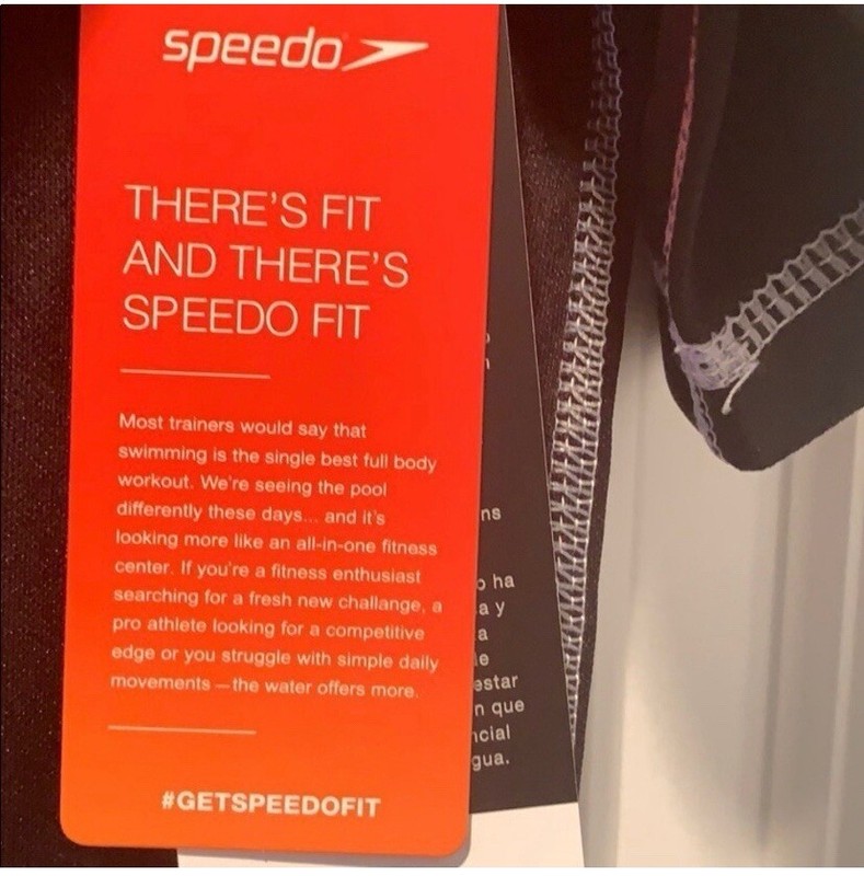 SPEEDO Athletic Shirt UV Protection Black Size Large NWT gallery