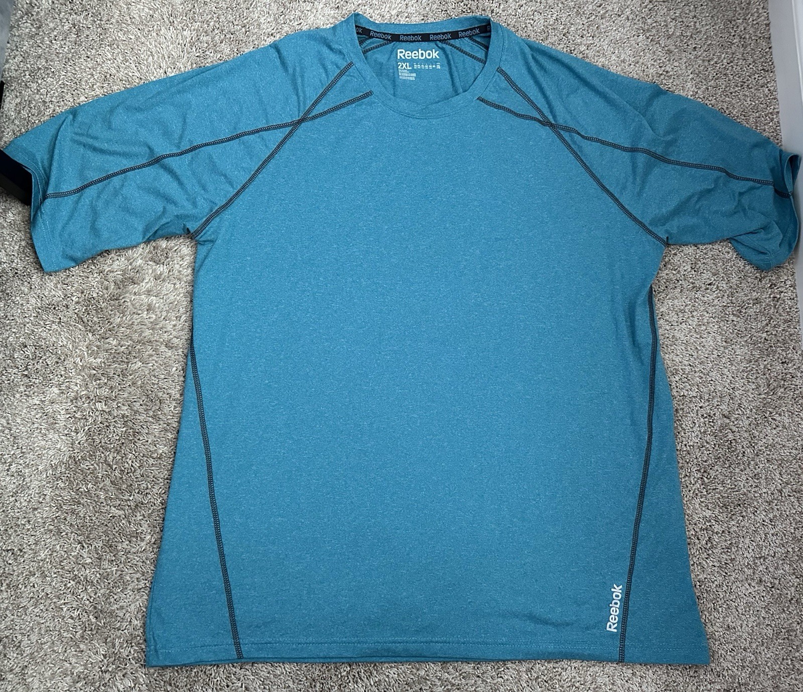 Reebok Men’s 2XL Blue Athletic Training Shirt Quick Dry Performance Tee XXL gallery