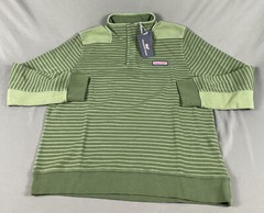 Vineyard Vines Golf Pullover Shep Shirt Medium Green Cotton Polyester $128