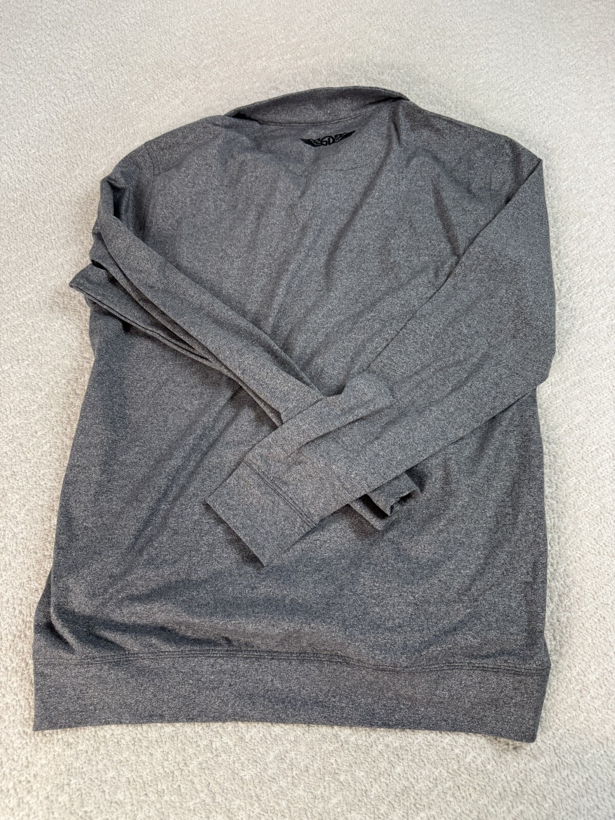 Straight Down Mens 1/4 Zip Performance Jacket Neck Gray Large gallery