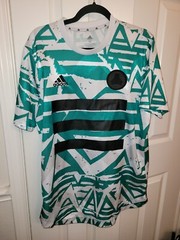 Adidas Tan DNA Graphic No.10 Jersey Soccer Football White Glory Green FM1082