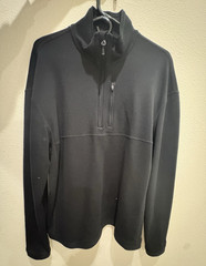 Cabela’s Black 1/4 Zip Mock Neck Pullover Polyester Long Sleeve L
