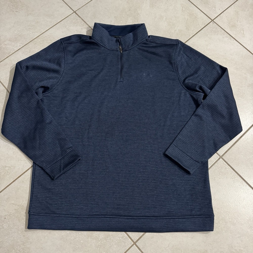 Under Armour Golf Pullover Mens 3XLT Blue Striped Storm Performance Stretch