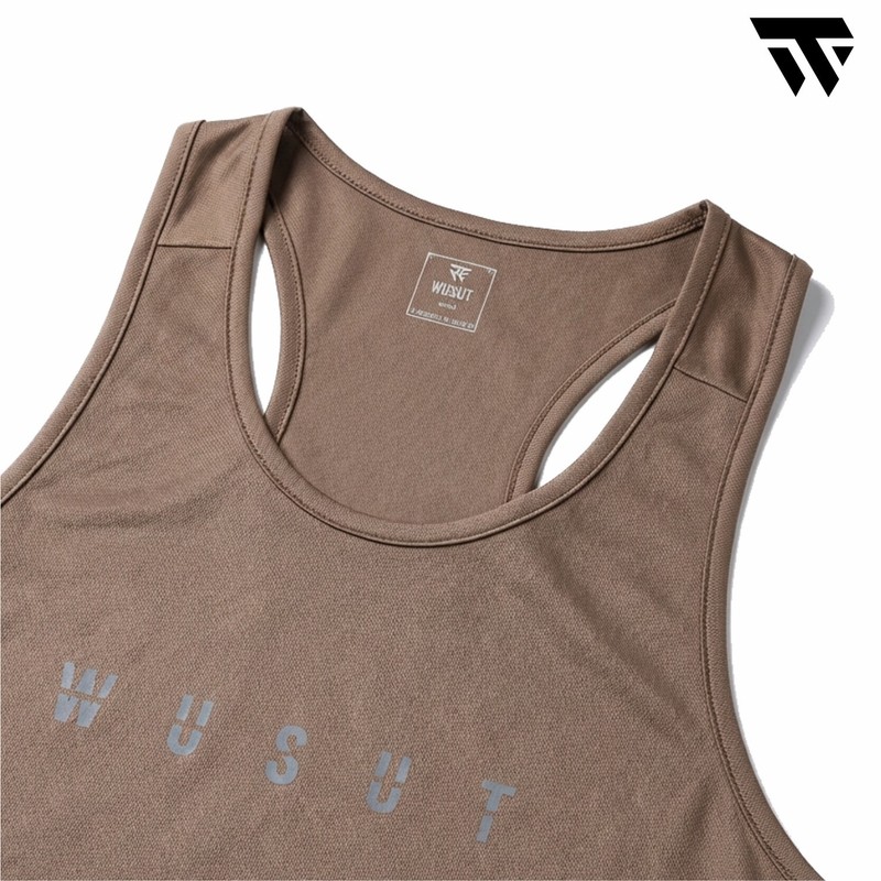 Men's Beige Y-Back Stringer Tank Top Gym Bodybuilding Vest Workout S-XXL gallery