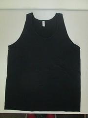 Mens Men Tank Top Black Shirt Large 100% cotton American Apparel Made in USA
