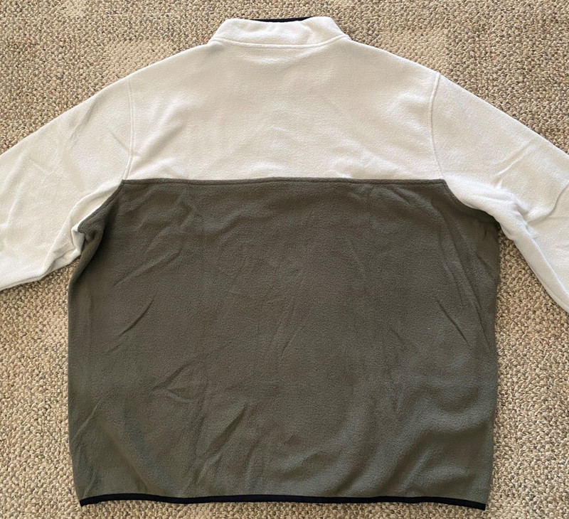 Lands' End Fleece Pullover Top Shirt Soft Stretch Beige Olive Men's Large L gallery