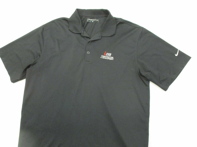 NIKE Men's Size L Classic Icon Construction Dri-Fit Black Golf Polo Shirt gallery
