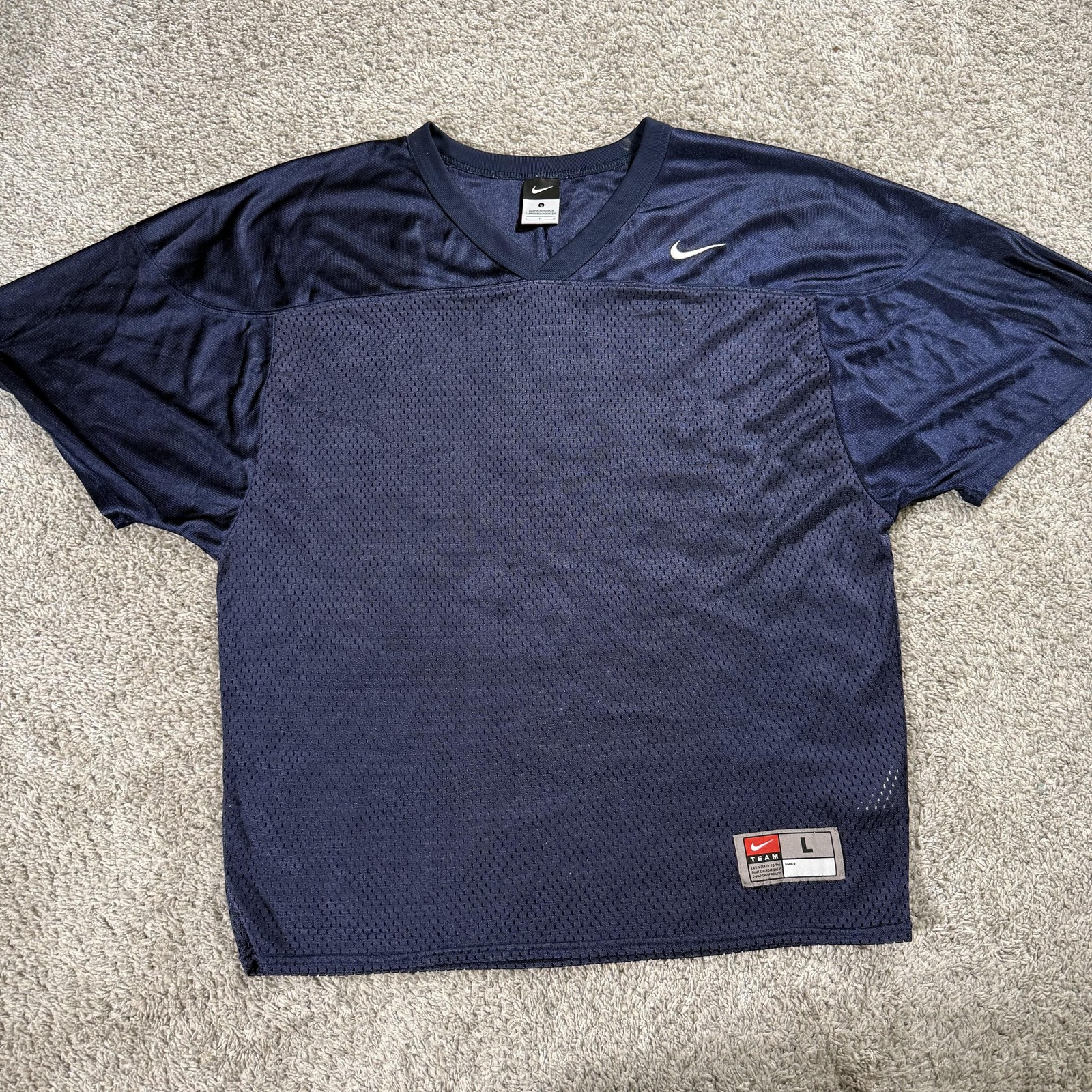 Nike Team Jersey Mens Large Blue Football Practice Mesh V Neck 395273-419 gallery