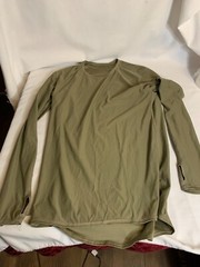 Milliken US Military OD Light Cold Weather Thumb Hole Undershirt Sz S Reg