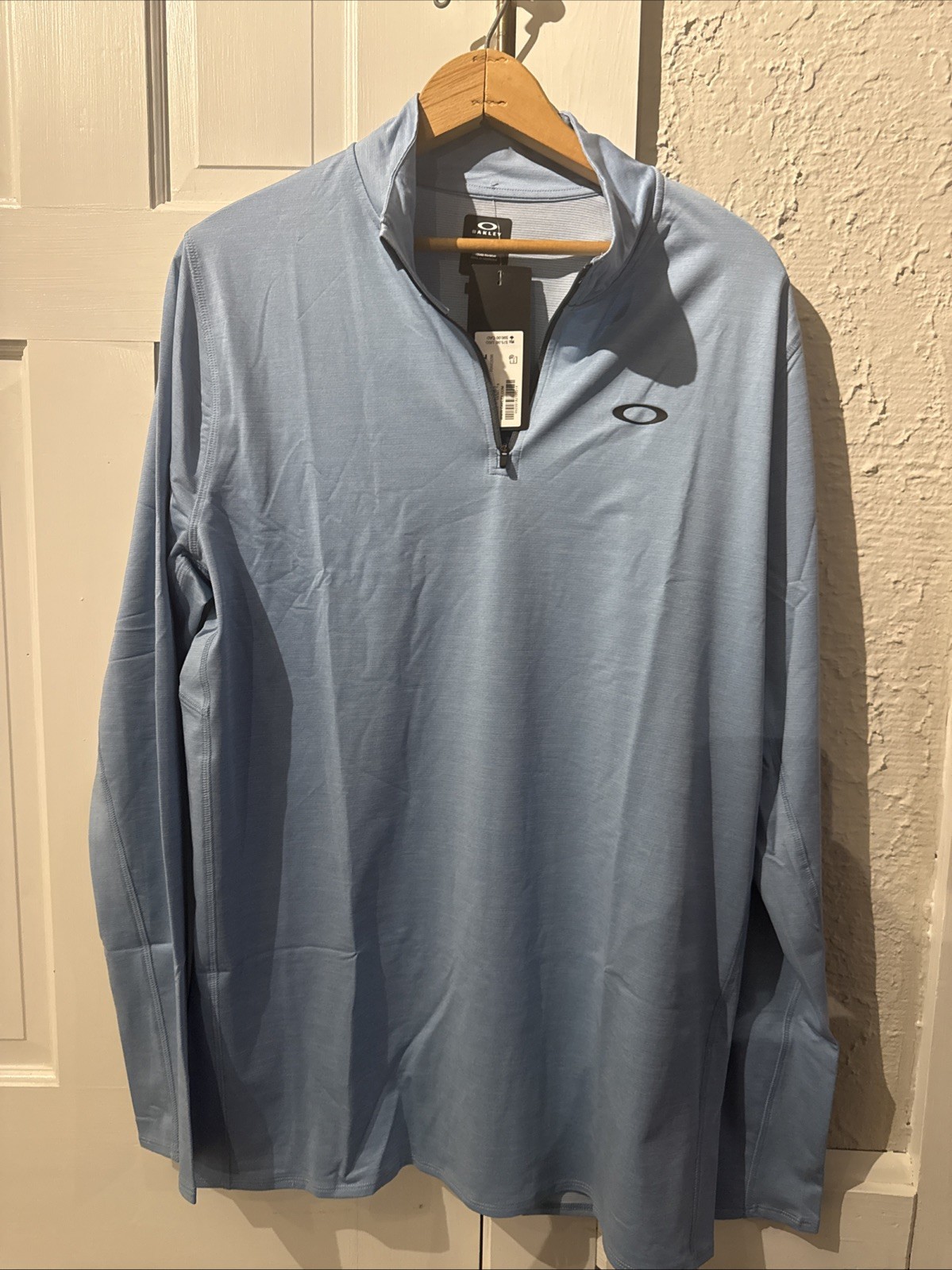 Men’s Oakley Gravity Range 1/4 Zip Size Large Stinewash Blue Heather NWT gallery