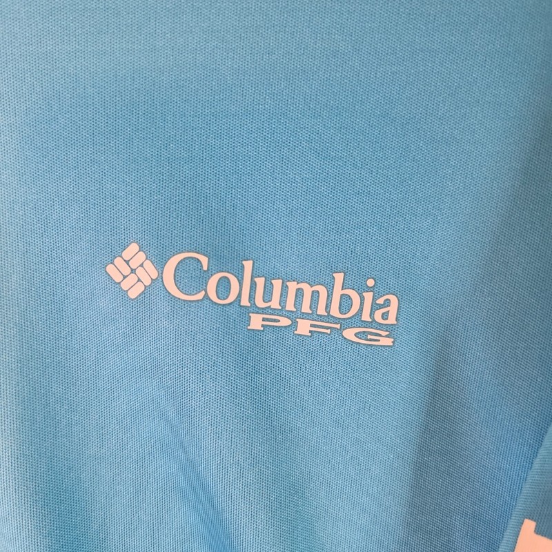​Columbia PFG Terminal Tackle Shirt Mens Medium Blue Long Sleeve Omni-Shade UV gallery