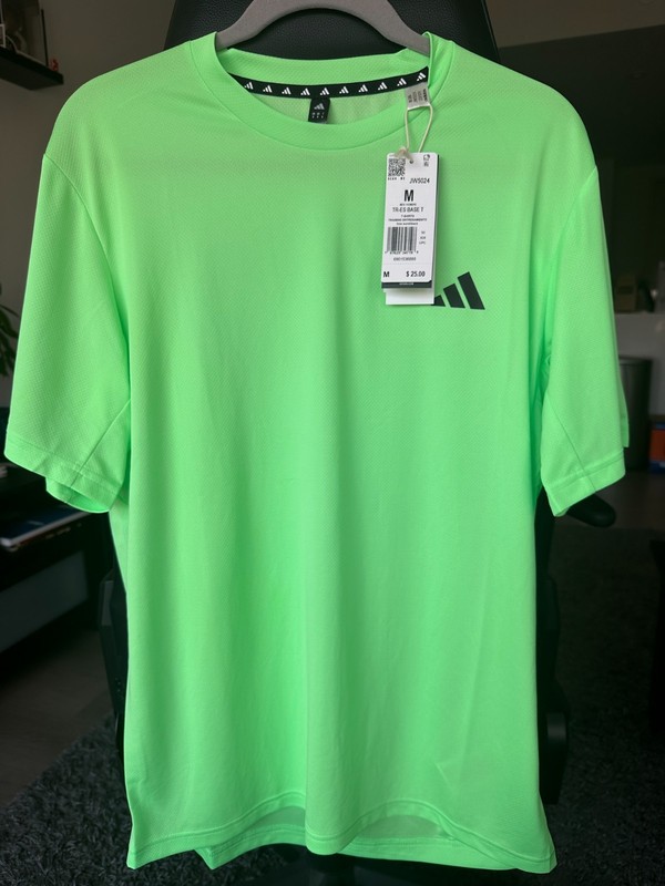Men's adidas Train Essentials Training Tee - lime burst / black gallery