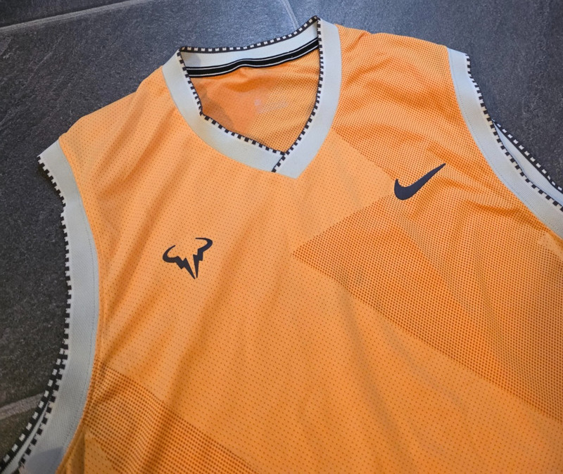 NIKE RAFA NADAL AEROREACT ORANGE 2019 AUSTRALIAN OPEN SHIRT MEN'S BV1099 SZ L gallery