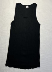 VTG Fruit Of The Loom Black Ribbed Beater Tank Top Sz Medium 38-40 Grunge 90’s