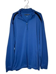 Greg Norman Men Sweater Quarter Zip Stretch Oversize Longsleeve Pullover Blue XL