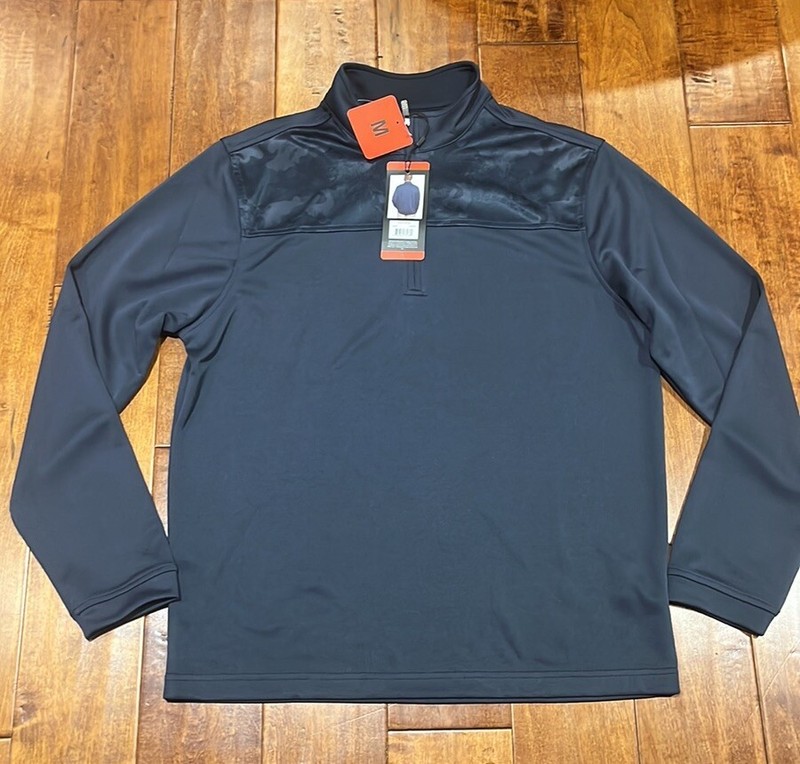 Pebble Beach Dark Blue Performance 1/4 Pullover Long Sleeve Blue Medium gallery
