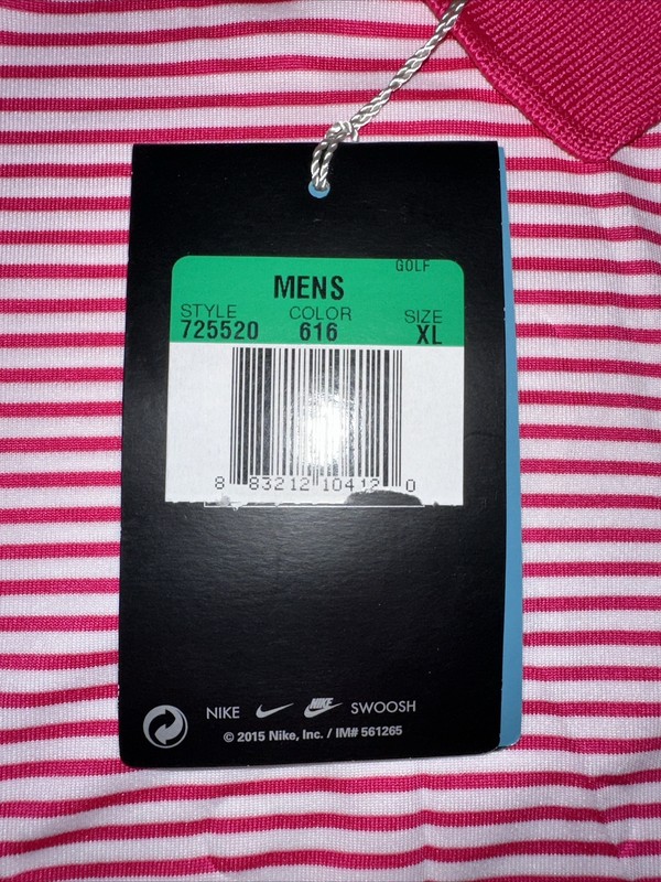 NWT Nike Golf Special Olympics Mini Victory Pink Stripe Tour Mens XL Polo 725520 gallery