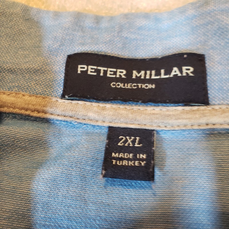 Peter Millar Collection Men's 2XL XXL Cotton silk blend 1/4 zip long sleeve Golf gallery