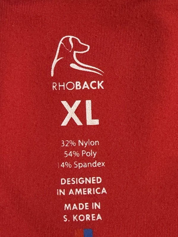 Rhoback Quarter Zip Pullover Red Performance Golf Sport America Flag. mens XL gallery