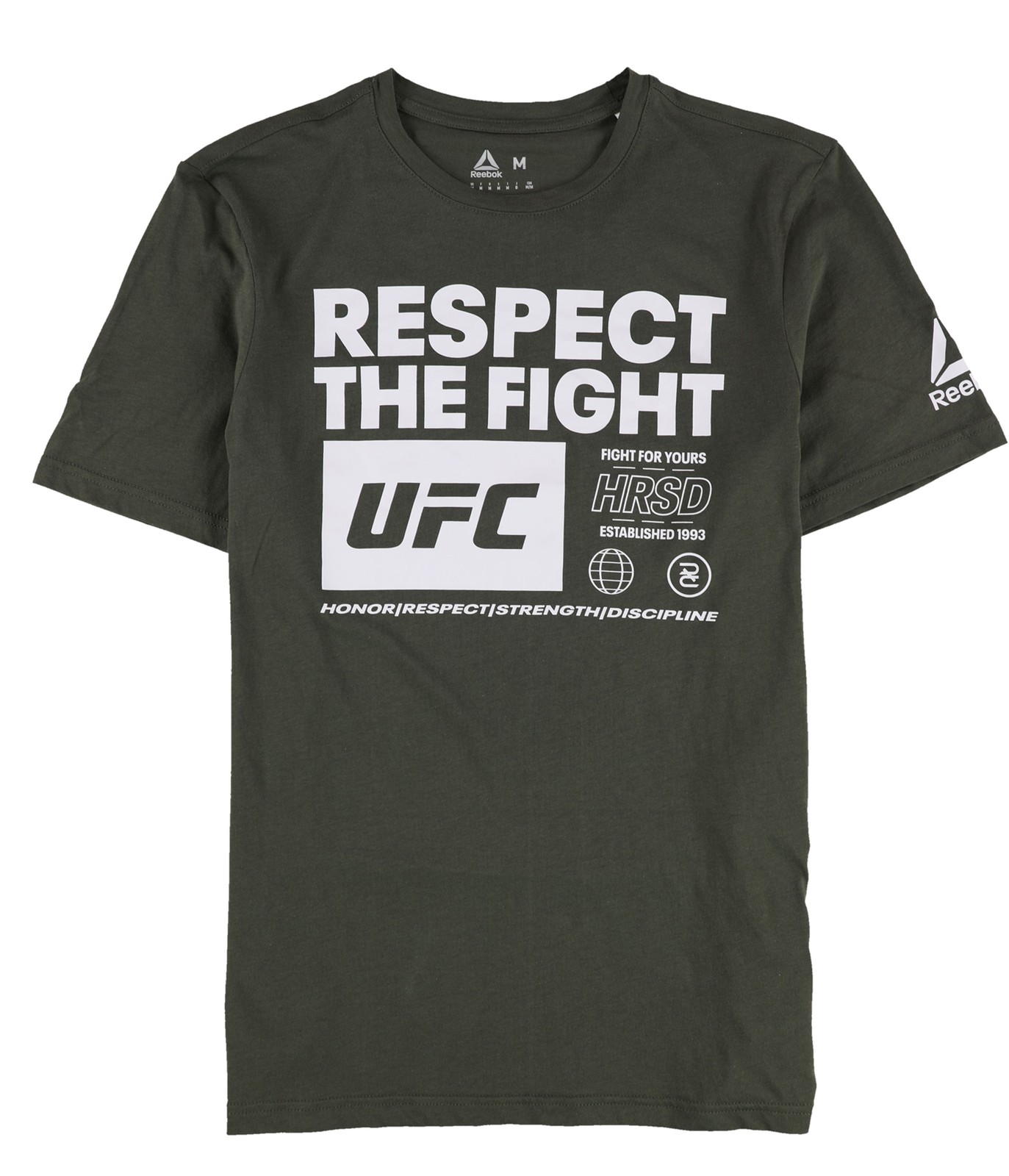 Reebok Mens Respect The Fight Graphic T-Shirt, Green, Medium gallery