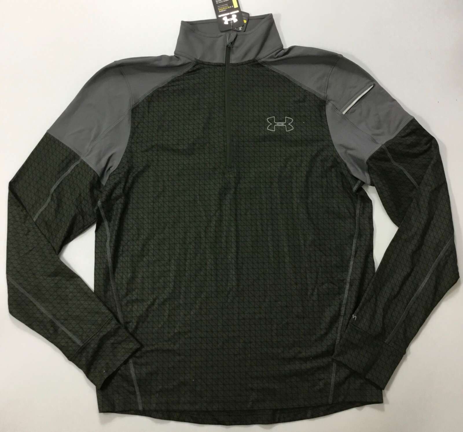 Under Armour Men Water Resistant Running 1/4 Zip Shirt 1232659 Green Size M gallery