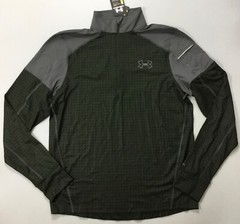 Under Armour Men Water Resistant Running 1/4 Zip Shirt 1232659 Green Size M